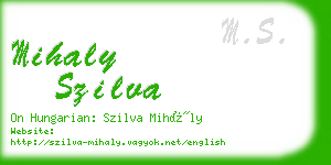 mihaly szilva business card